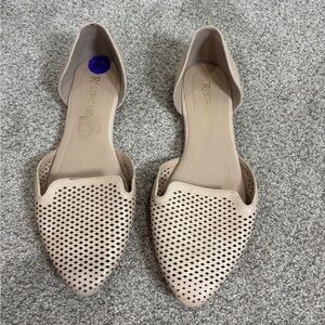 Restricted D’Orsay Pointed Toe Mesh Tan Neutral Flats 8.5